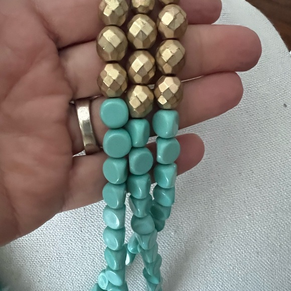 Plunder "Deidra" multi-strand turquoise and gold-tone beaded necklace - Picture 4 of 6